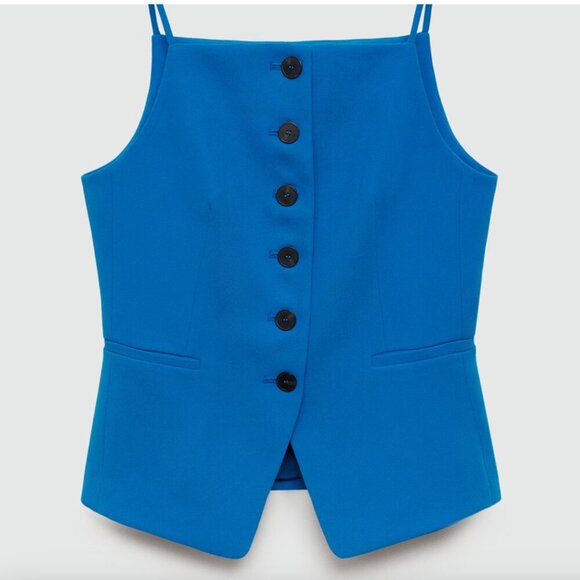 MANGO Halter-neck gilet with buttons Size S NEW WITH TAG! - Picture 2 of 11